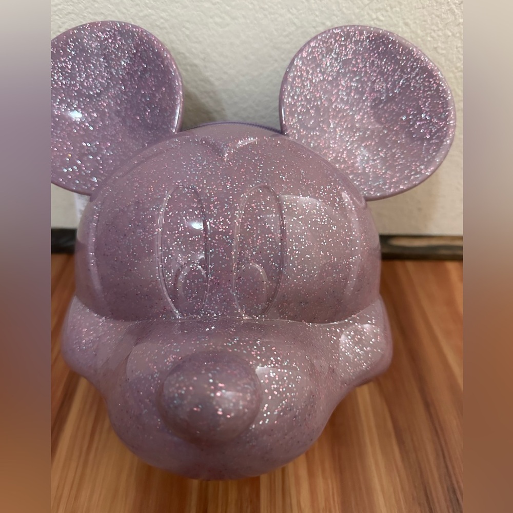 NWT Loungefly Disney Parks Purple Mickey Mouse Molded Head Crossbody Bag - Picture 2 of 3